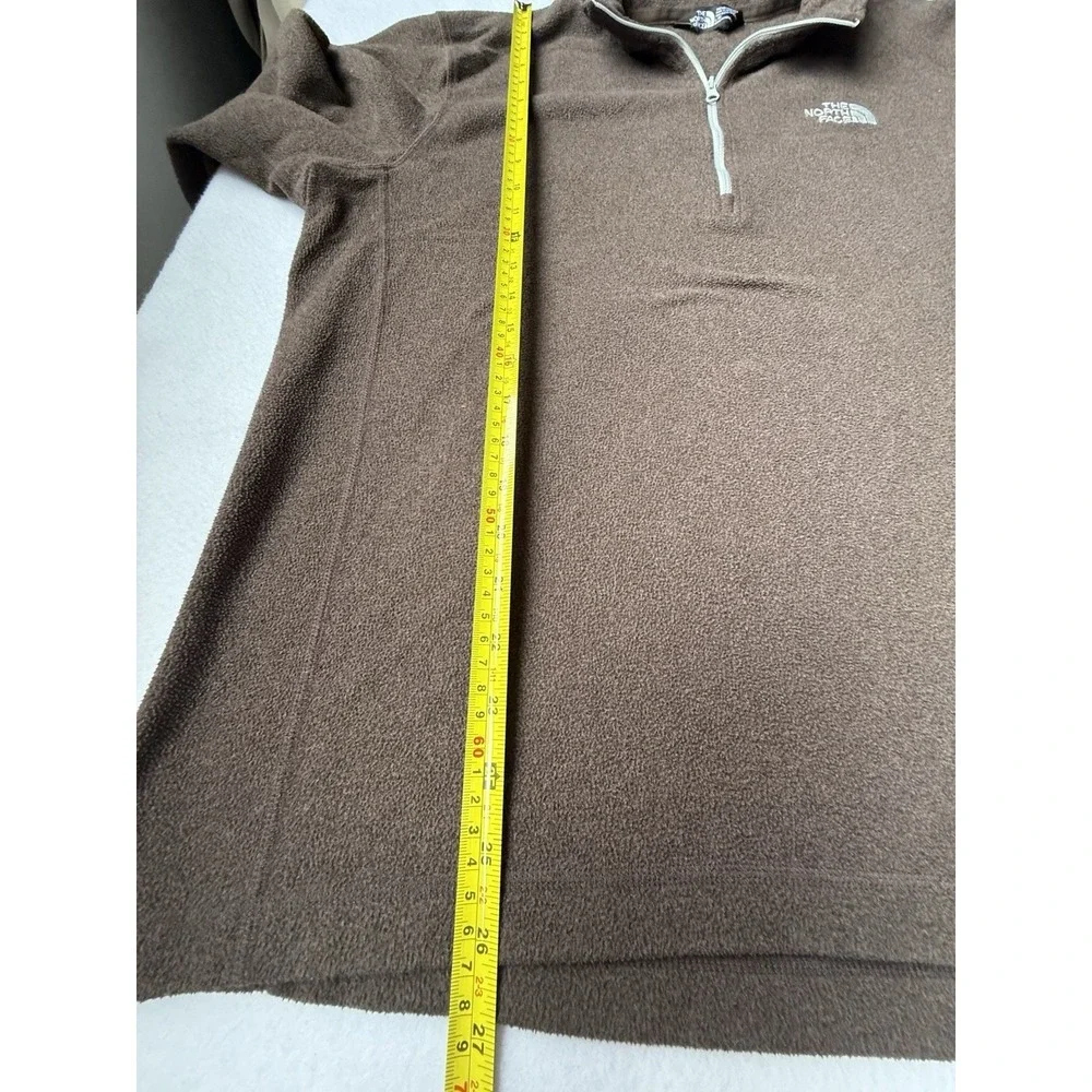 The North Face Mens LG Brown Glacier 1/4 Zip Fleece Pullover Jacket Logo EU